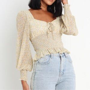 Petal & Pup Missy Floral Top in Yellow